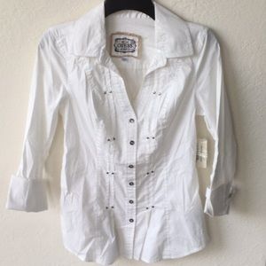 Guess White button down blouse